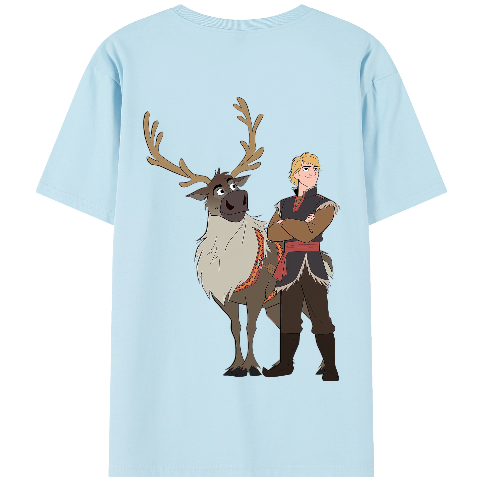 （画像用） アナと雪の女王 アンナ エルサ Frozen Anna Elsa 綿100％半袖Tシャツ（背面プリント）